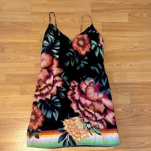 Farm rio spaghetti strap floral tropical mini dress size small
